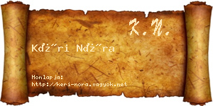 Kéri Nóra névjegykártya